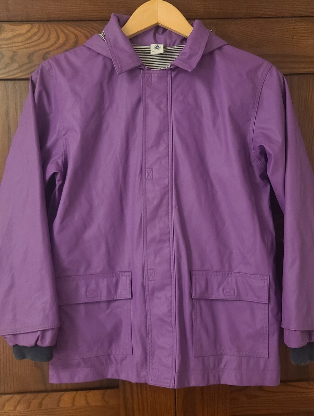 Petite Bateau Iconic Hooded Rainjacket Purple 140cm